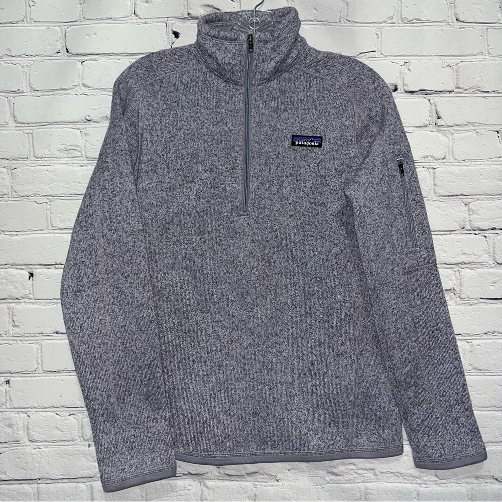 Patagonia Heathered Purple Quarter-Zip Fleece Pullover Sweater Size Medium